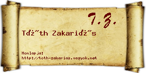 Tóth Zakariás névjegykártya